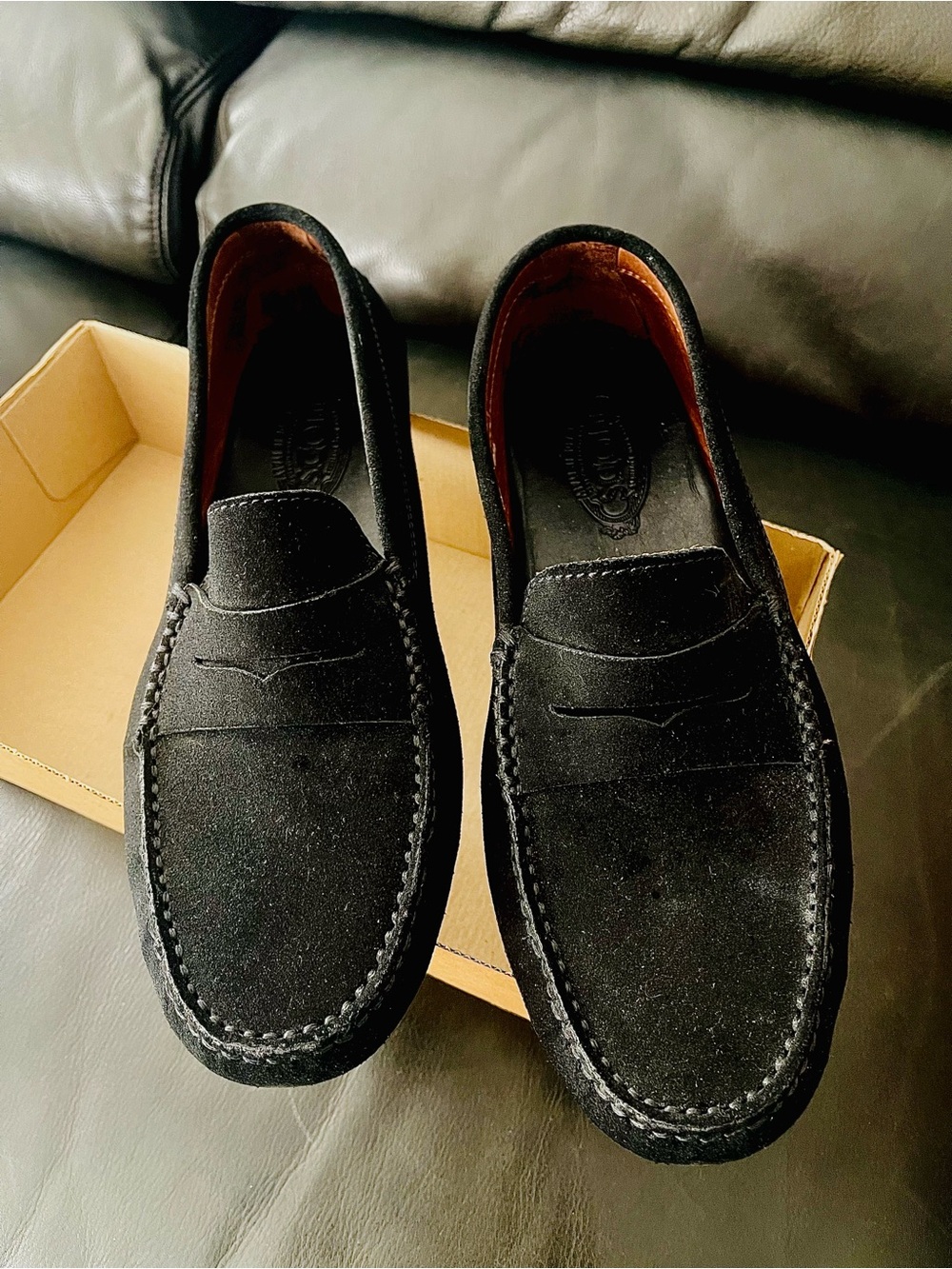 Tod’s Black Velvet Gommino Driving Loafers Men’s 9.5 Made in Italy w/ Box
